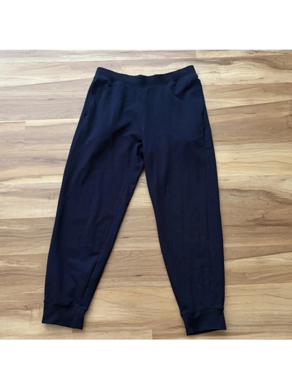 Uniqlo Men’s Medium Navy Blue Stretch Jogger Pants EUC Drawstring Pockets